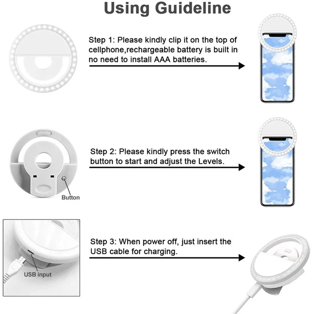 Mobile Phone LED Selfie Ring Light