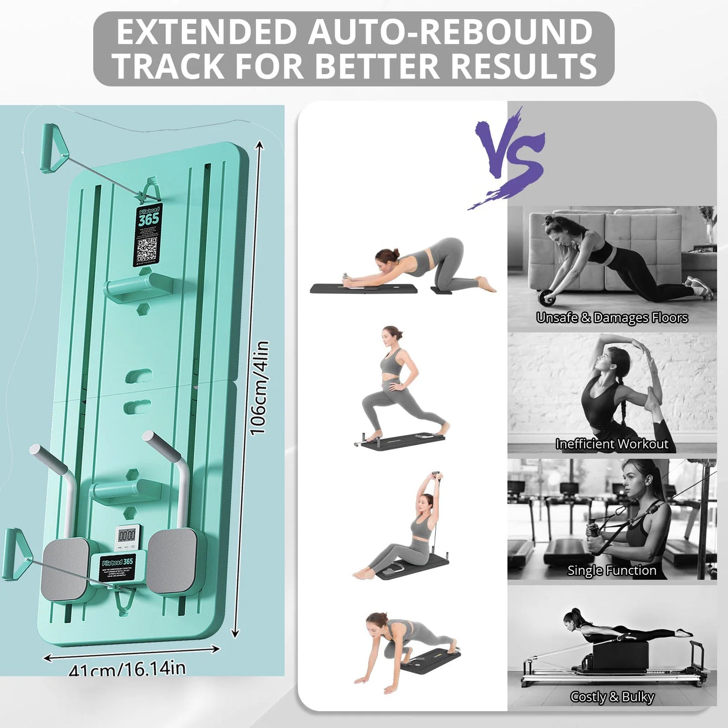 Pilates Board - Reformer Set Multi-Purpose Foldable Reformer Board