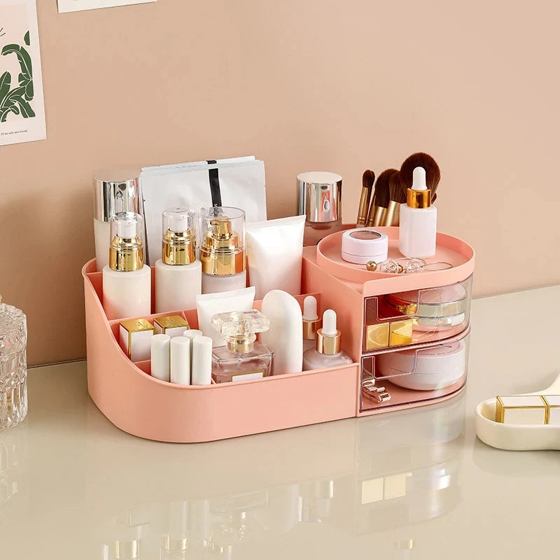 Makeup Storage Box With Mirror